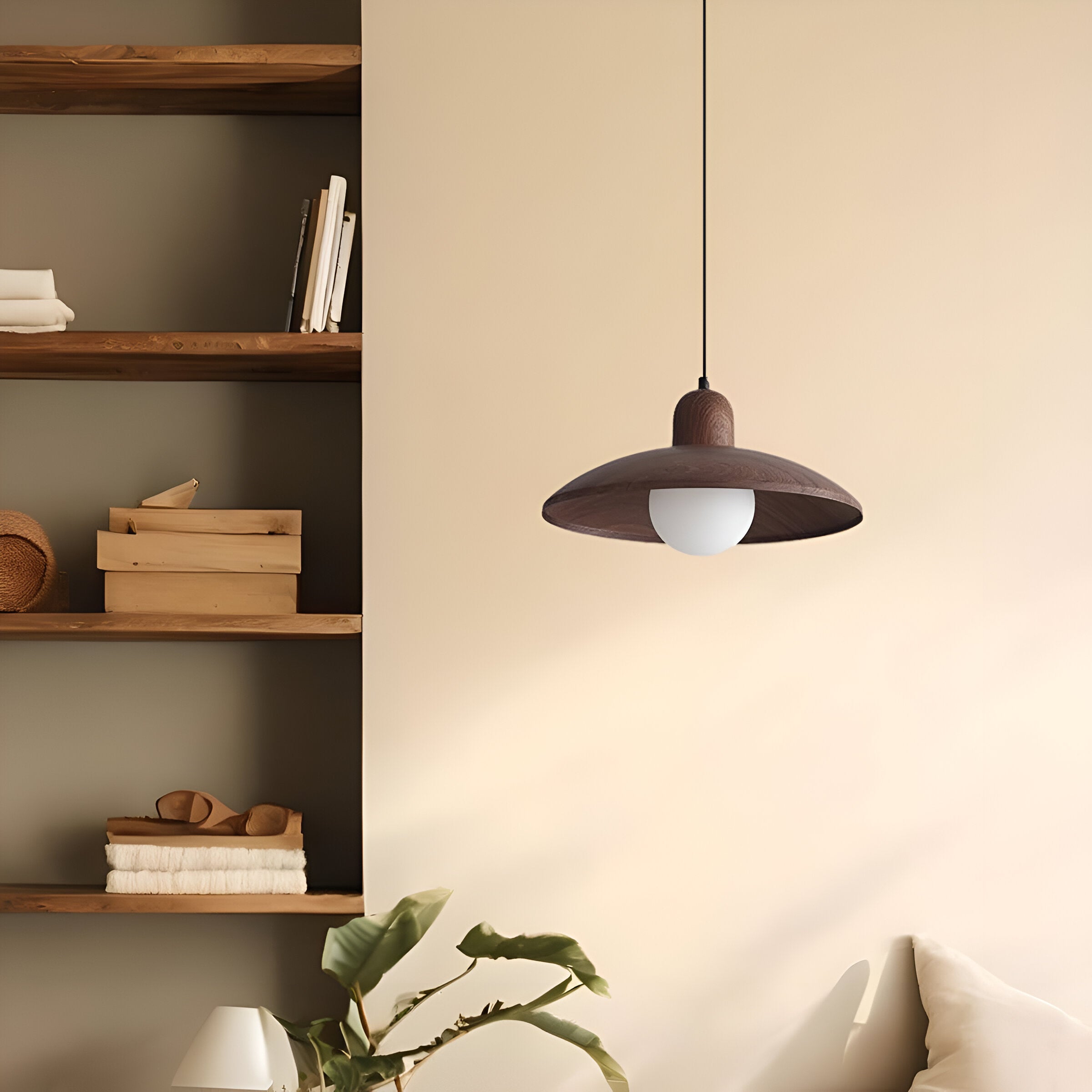 WALNUT SAUCER DISC PENDANT