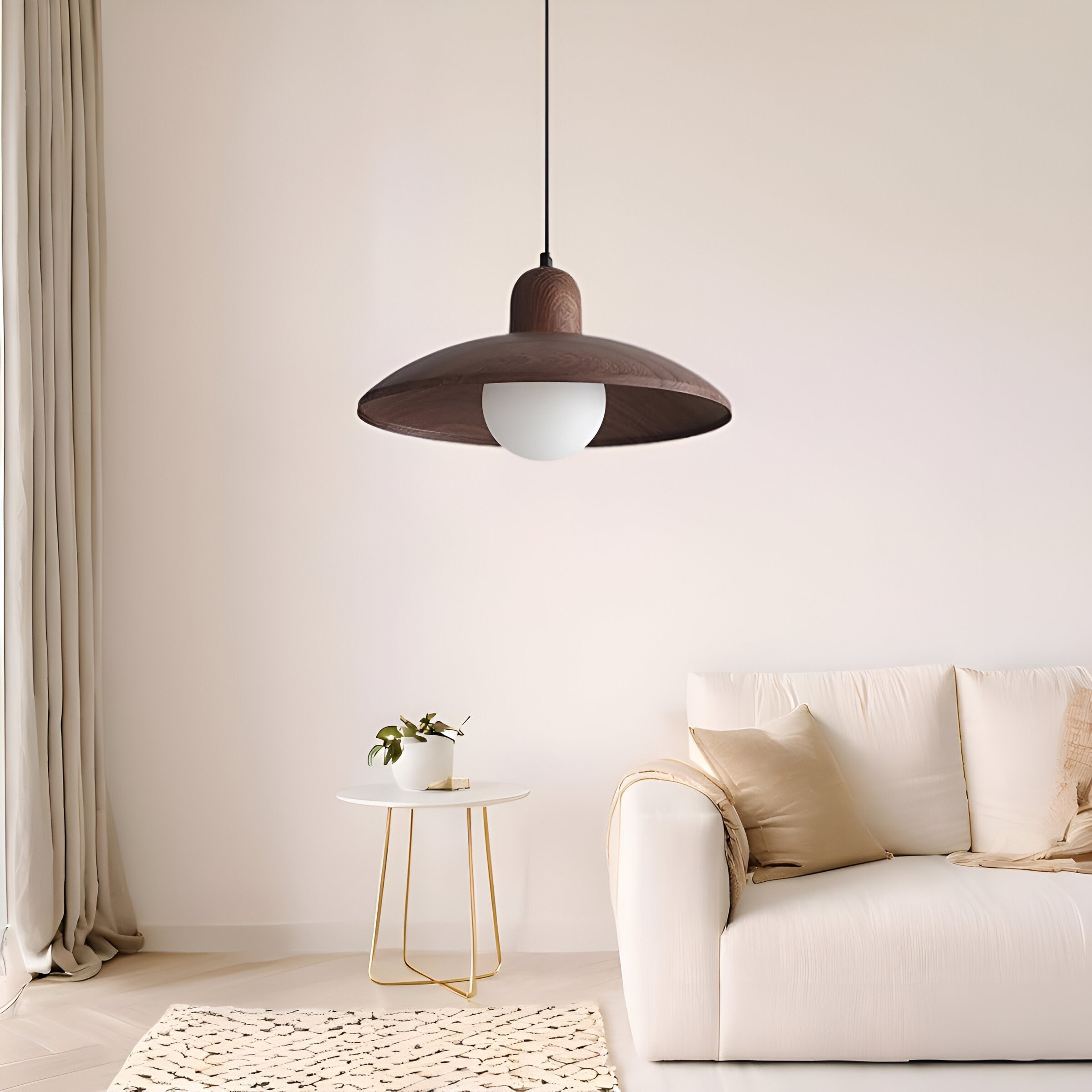 WALNUT SAUCER DISC PENDANT