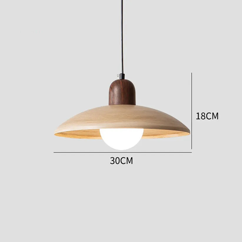 WALNUT SAUCER DISC PENDANT