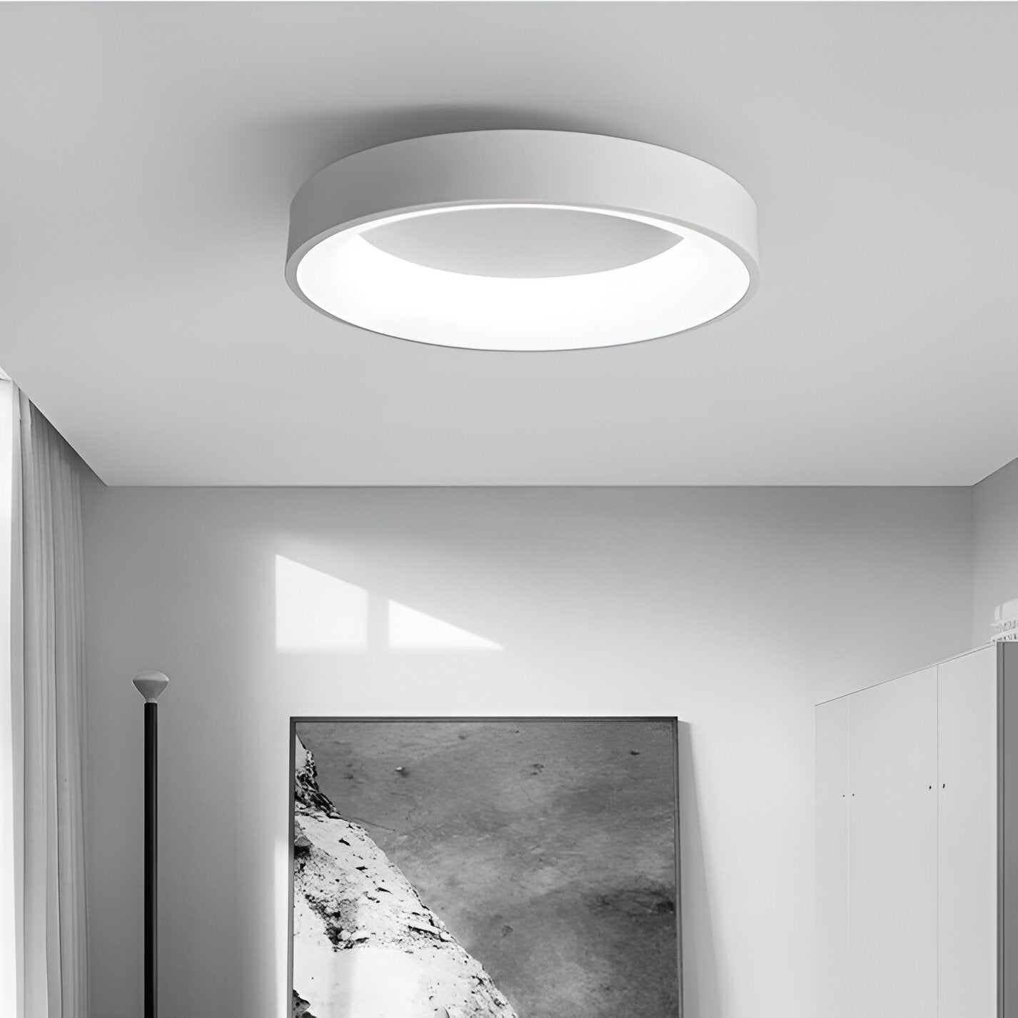 WHITE DRUM CEILING LAMP