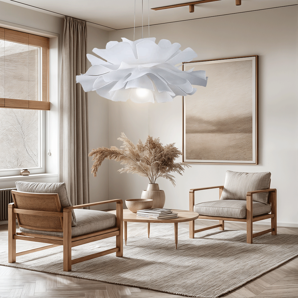 WHITE RUFFLE CLOUD PENDANT