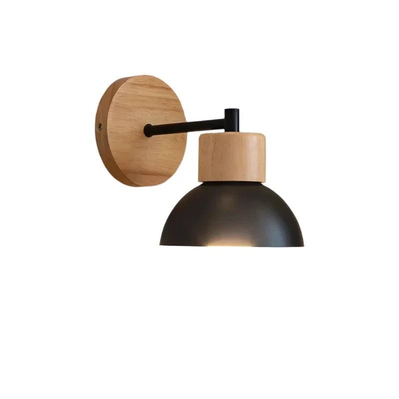 WOOD ARM DOME WALL LAMP
