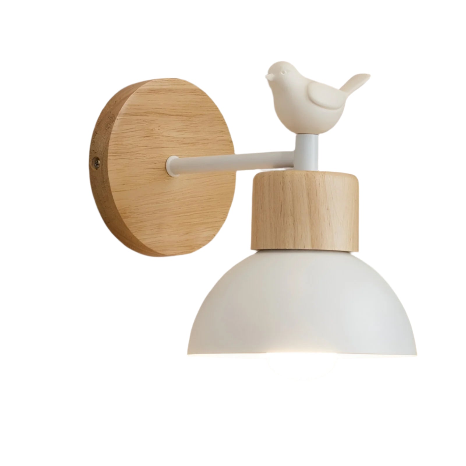 WOOD ARM DOME WALL LAMP