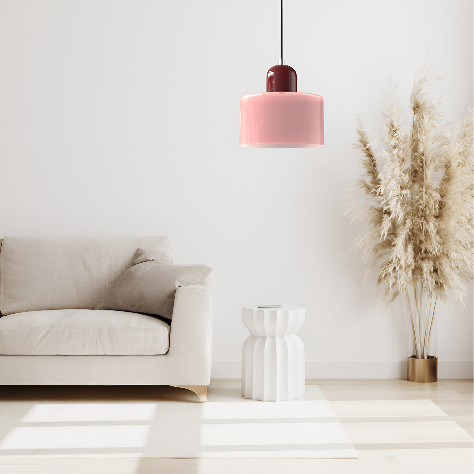 Nordic Iron Body Two-Tone Glass Pendant Light