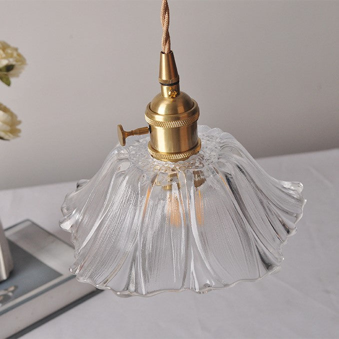 Lotus Glow Vintage Glass Pendant Light