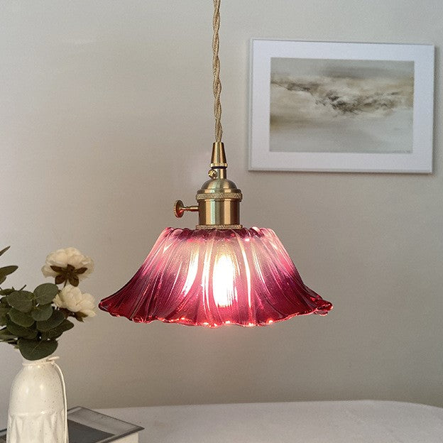 Lotus Glow Vintage Glass Pendant Light
