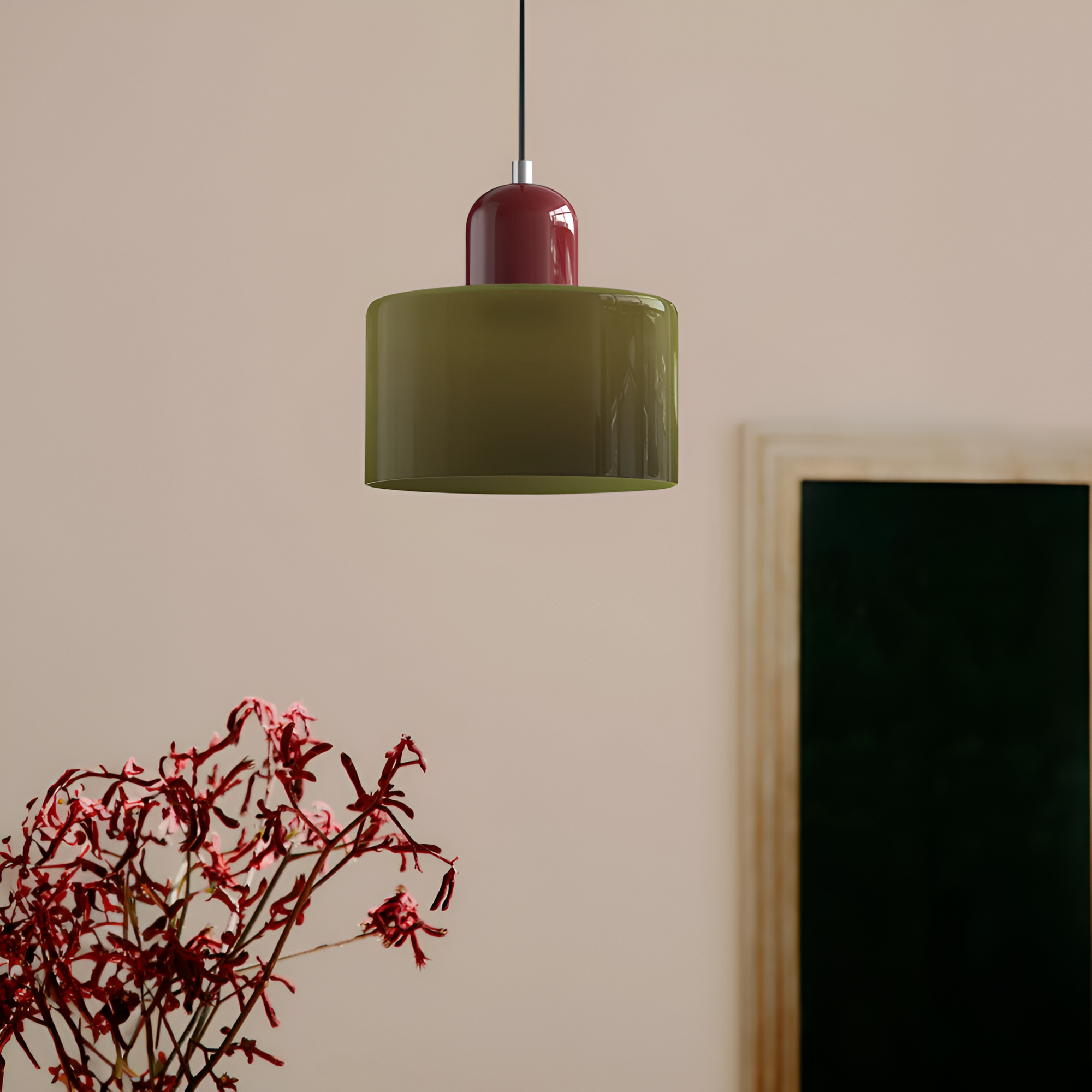 Nordic Iron Body Two-Tone Glass Pendant Light