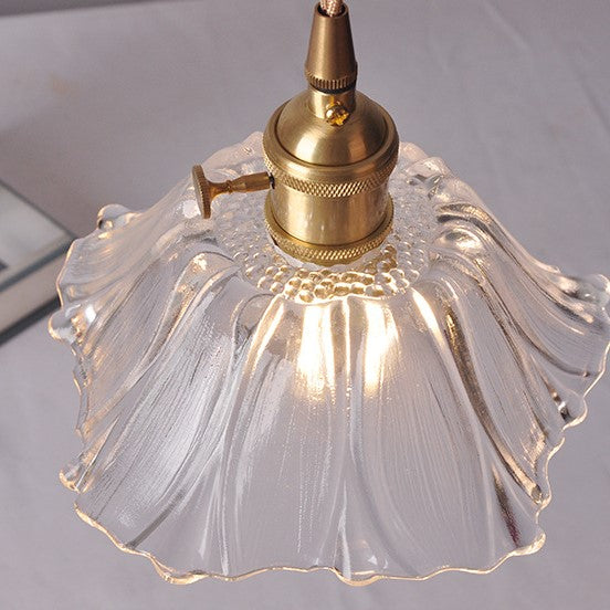 Lotus Glow Vintage Glass Pendant Light