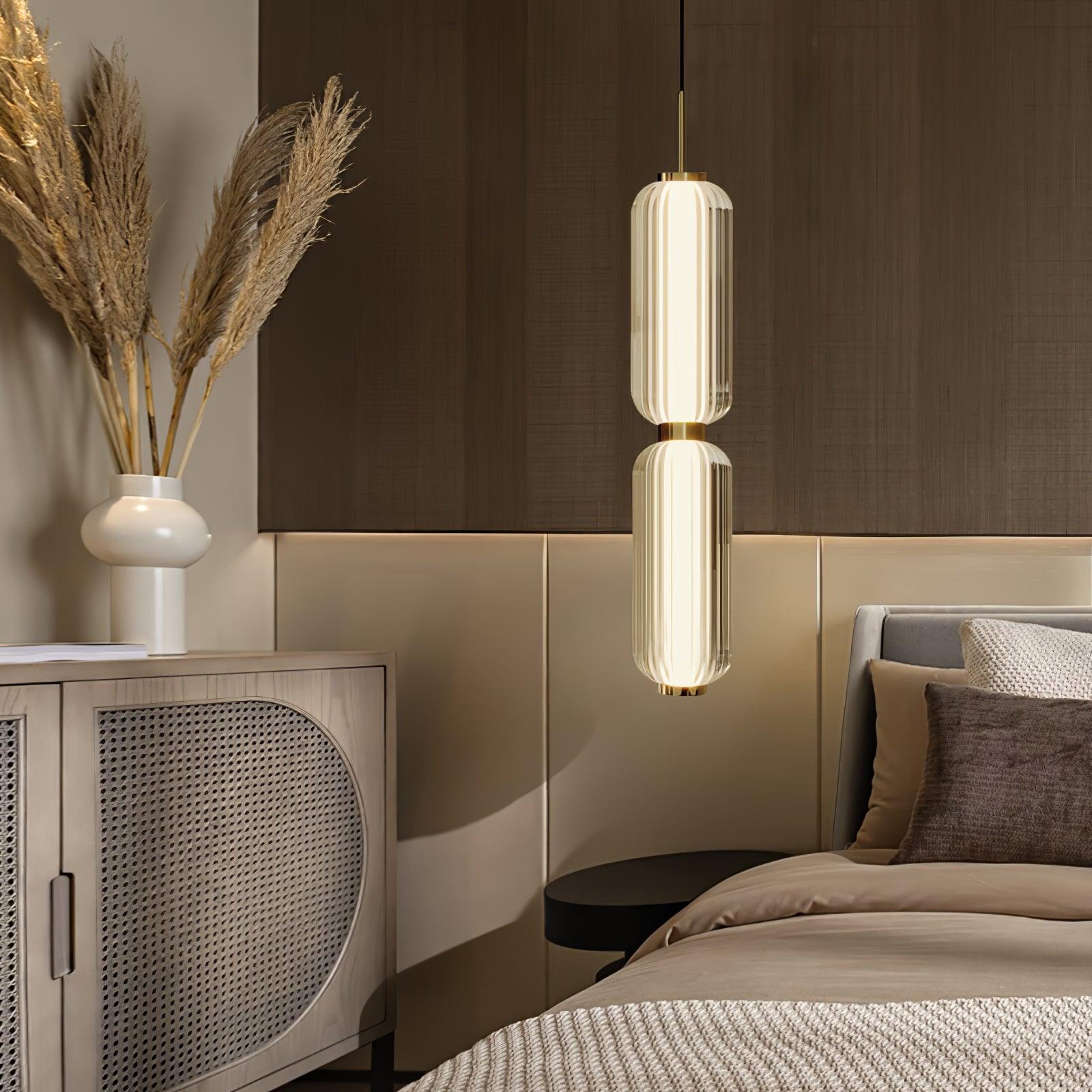 Elma Linear Striped Glass LED Pendant Light