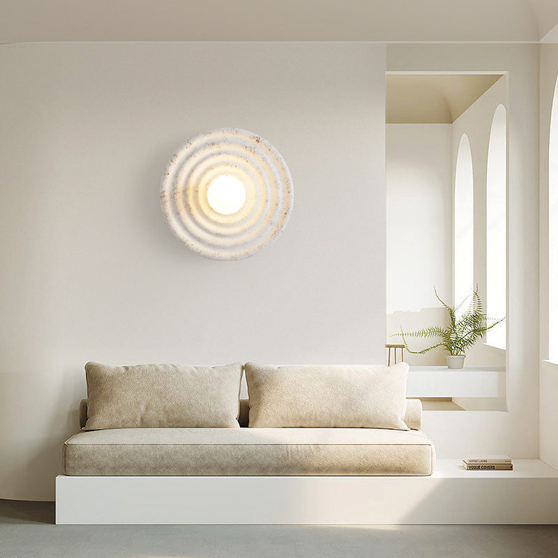 Wabi-Sabi Resin Round Circle Wall Light