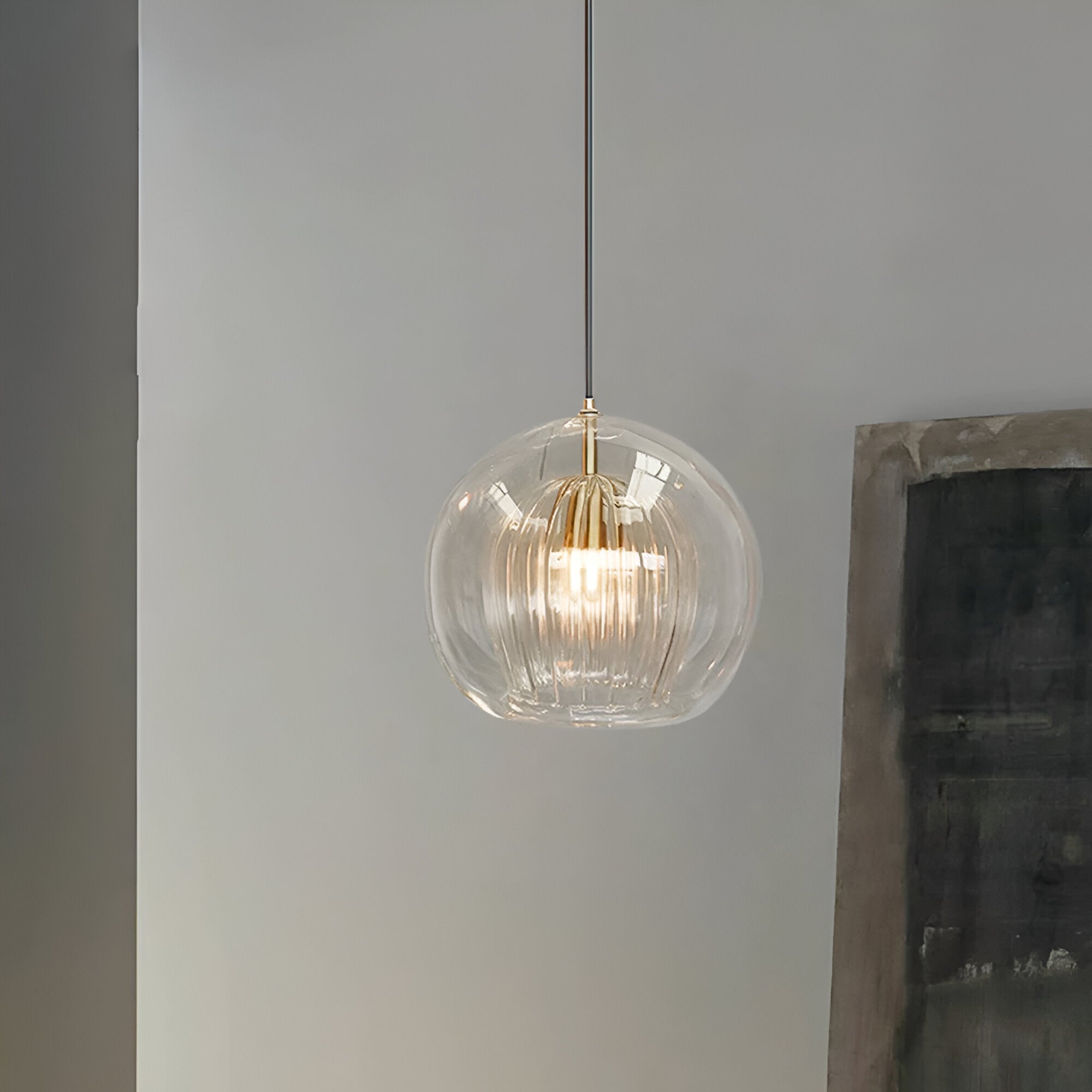Retro Glass Globe Shape Pendant Light