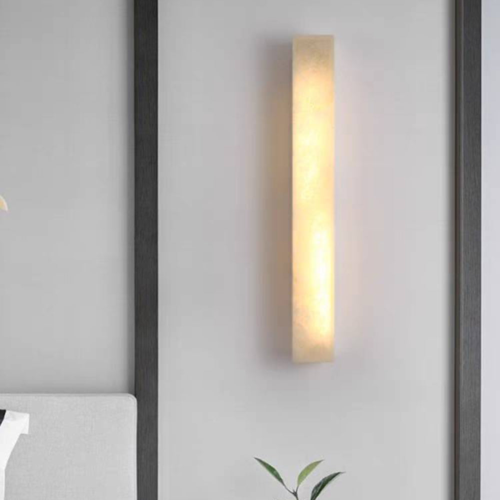 Edge Modern Rectangular Alabaster Outdoor Wall Light