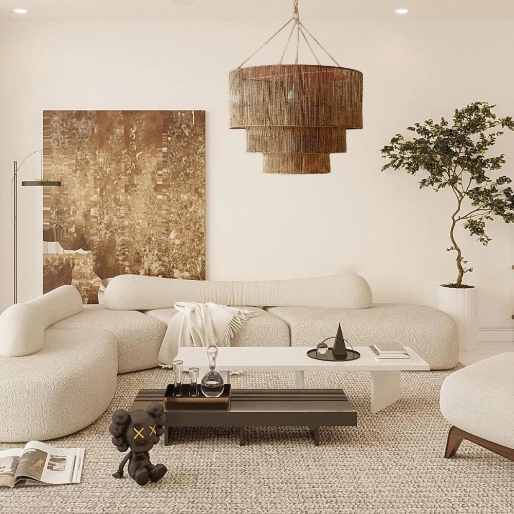 The Elegant Woven Waterfall Rattan Pendant Light