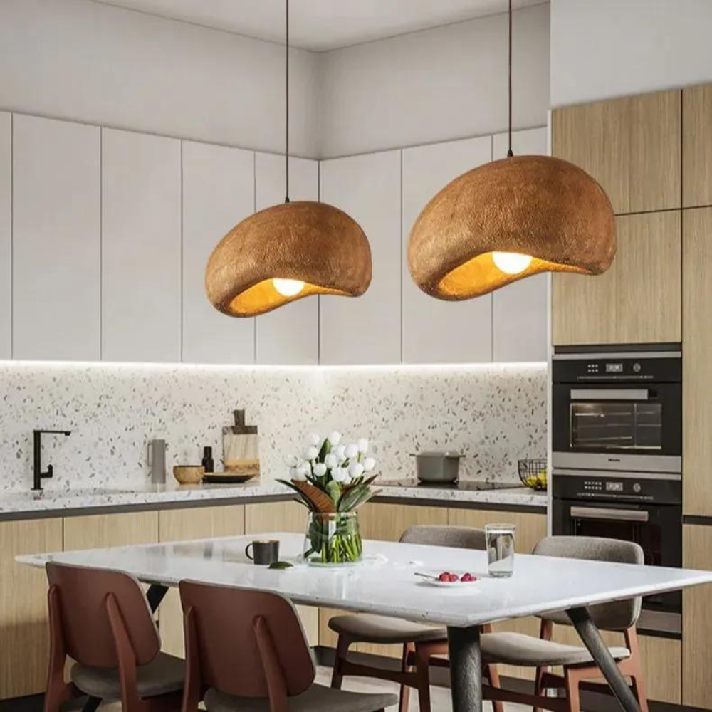 Wabi-Sabi Coffee Cloud Japandi Resin Pendant Light
