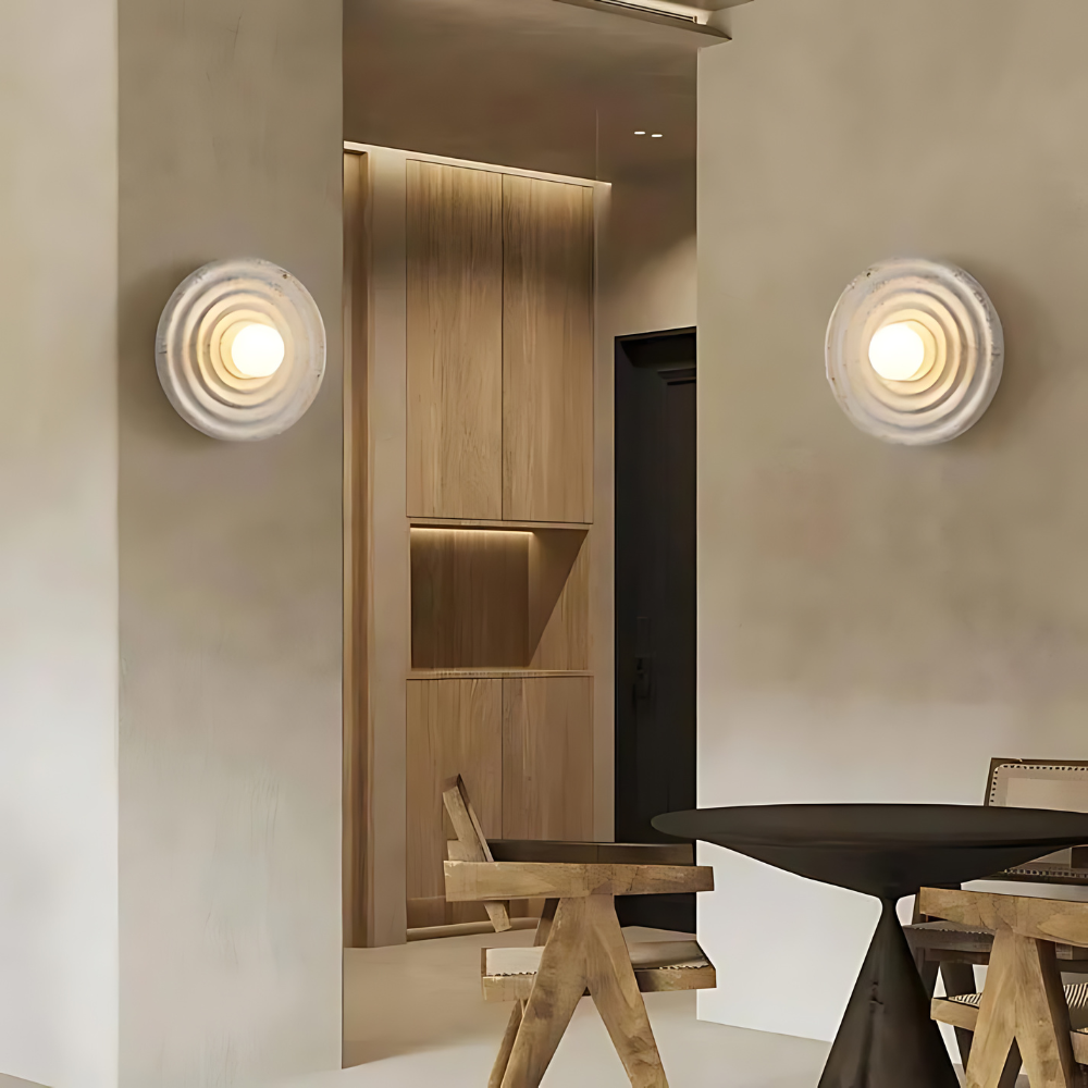 Wabi-Sabi Resin Round Circle Wall Light