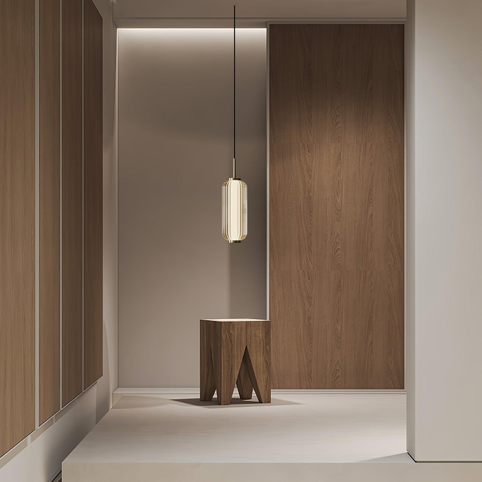 Elma Linear Striped Glass LED Pendant Light