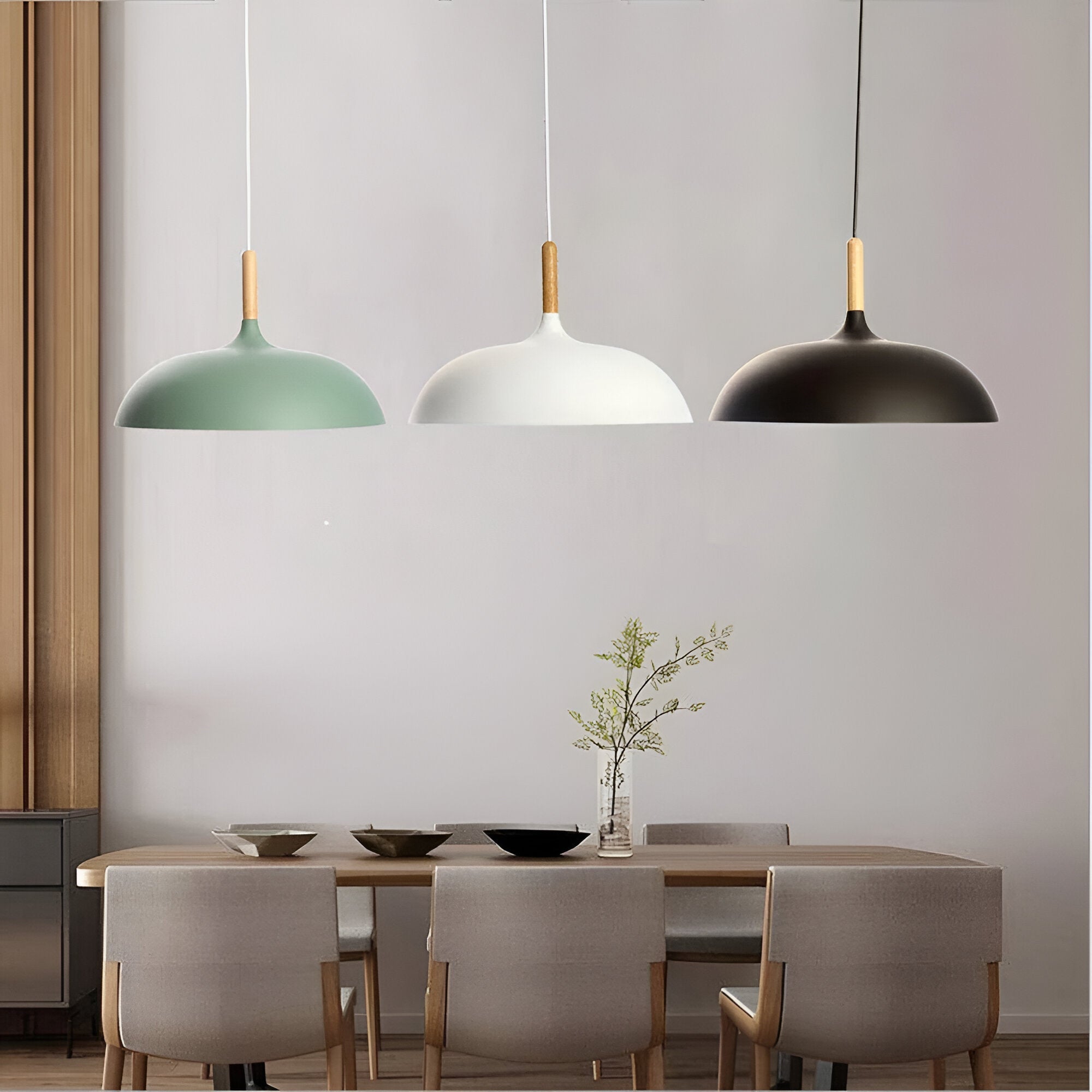 Nordic Style Wood Iron Art Pendant Light