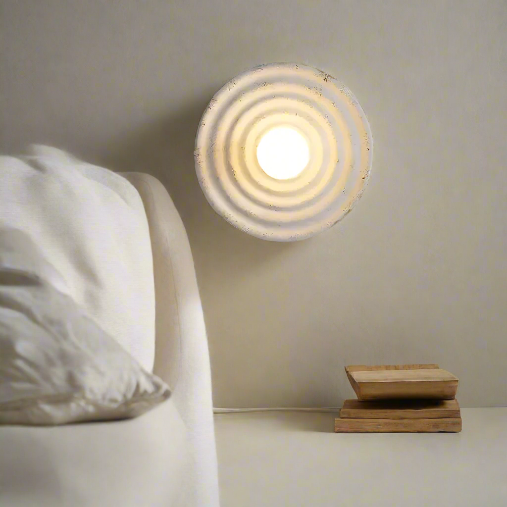 Wabi-Sabi Resin Round Circle Wall Light