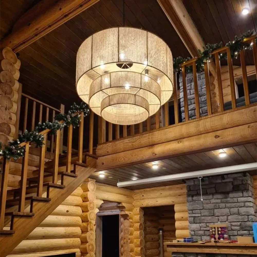 The Elegant Woven Waterfall Rattan Pendant Light