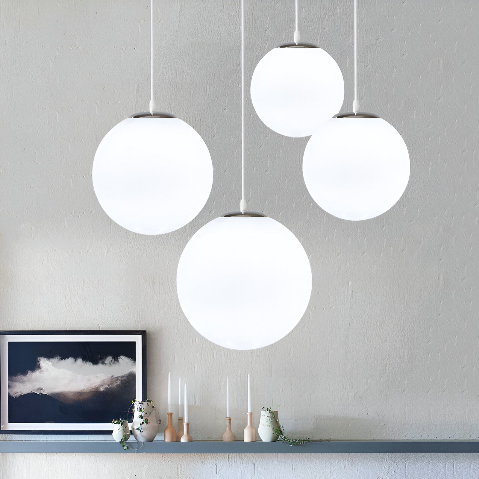 Nordic Globe Milky Glass Pendant Light
