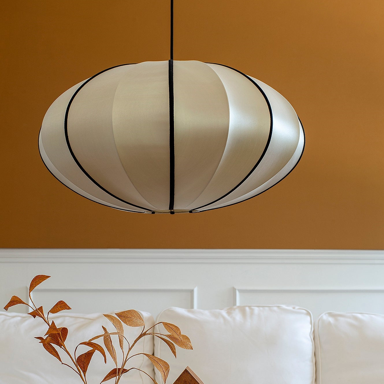 Japandi Silk Veil Pendant Light
