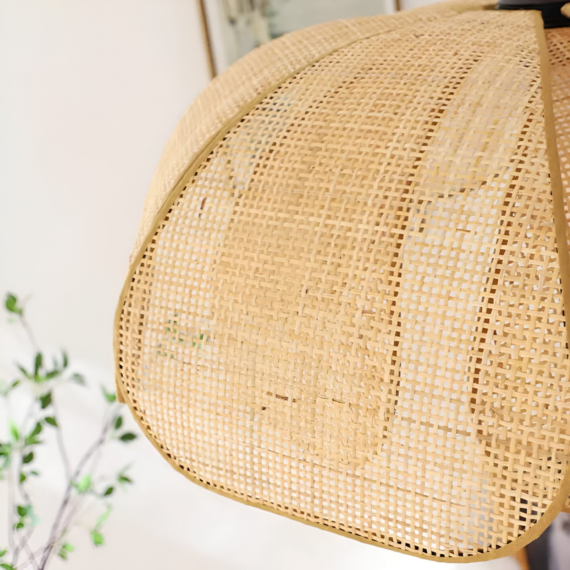 Bamboo Rattan Petal Rustic Wicker Pendant Light