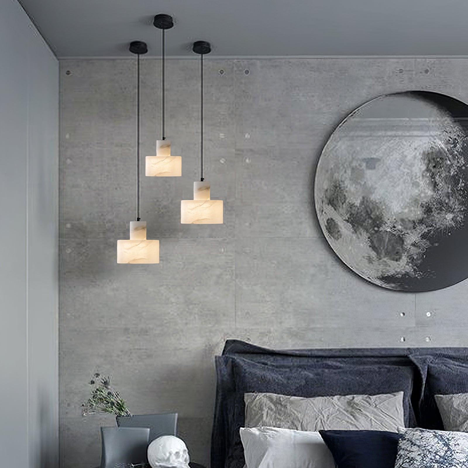 Nordic Cylindrical Alabaster Pendant Light