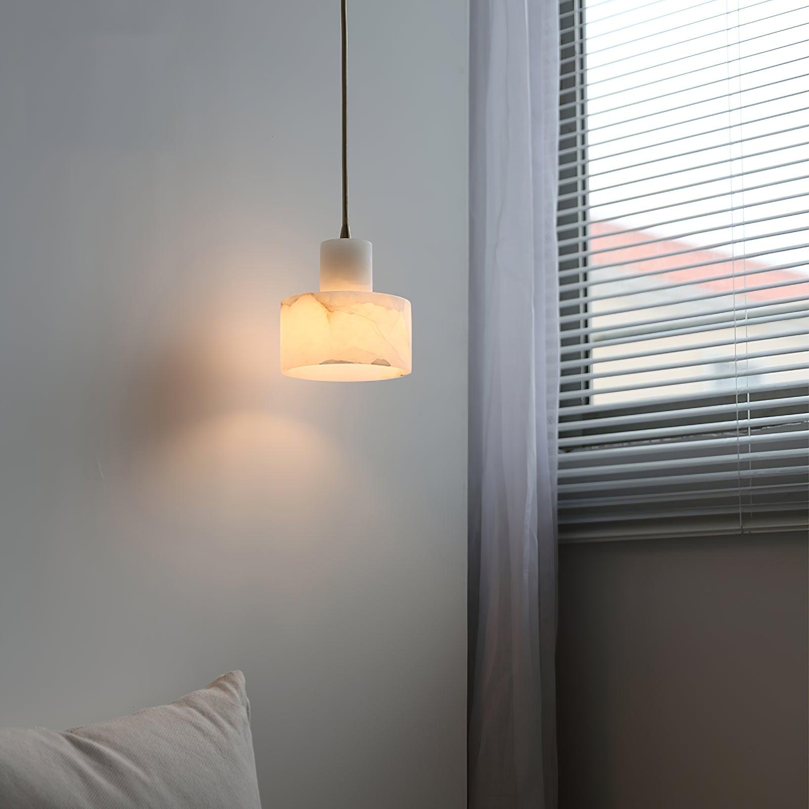 Nordic Cylindrical Alabaster Pendant Light