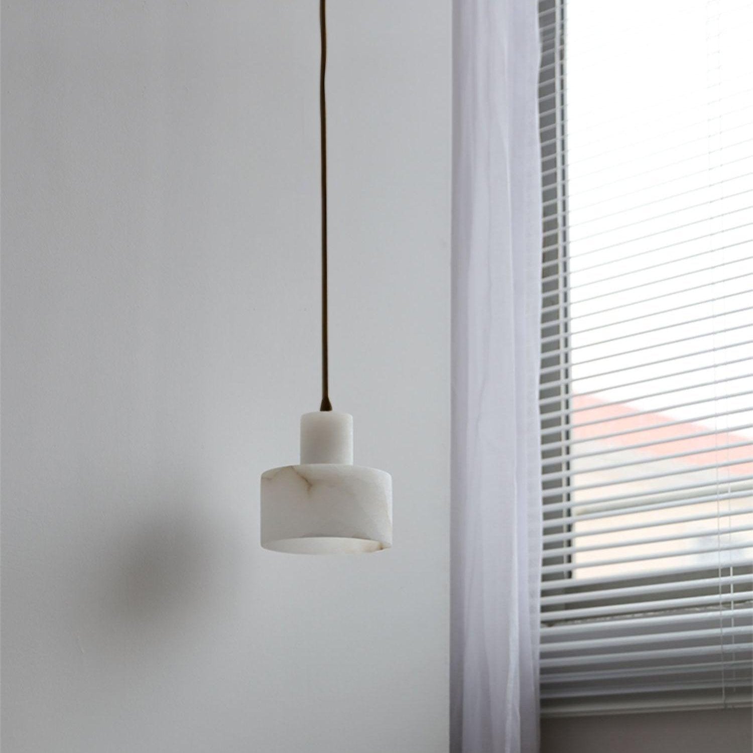 Nordic Cylindrical Alabaster Pendant Light