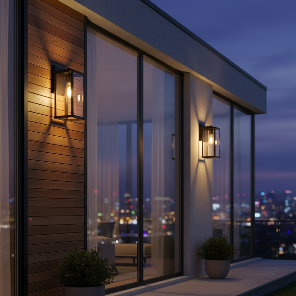 Retro Radenko Glass Outdoor Wall Light