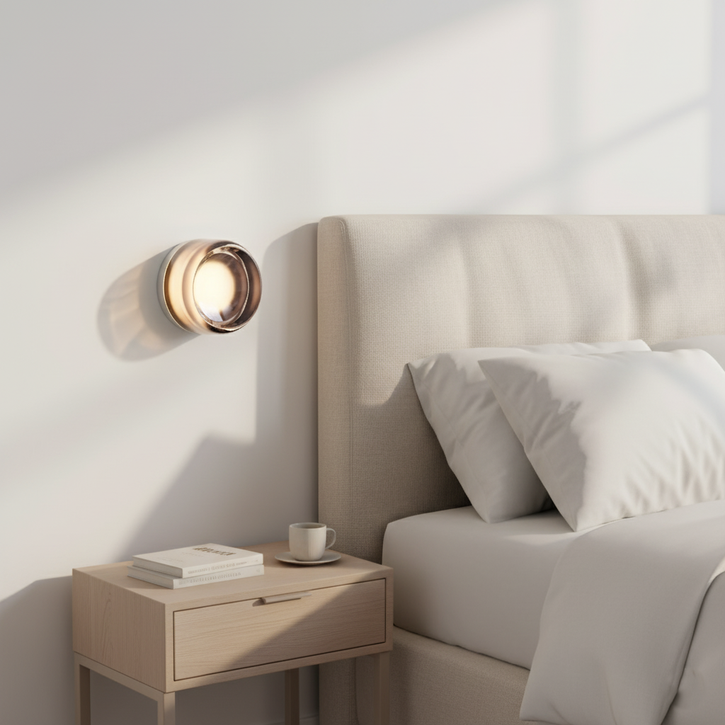 Nordic Luminous Dimple Glass Modern Wall Light