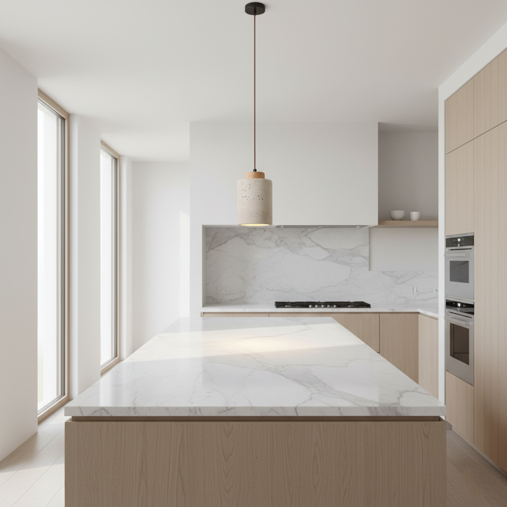Nordic Travertine Clear Minimalist Pendant Light
