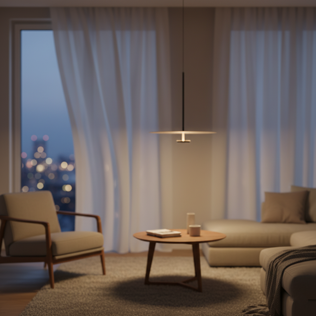 Nordic Minimalist LED Round Disc Pendant Light