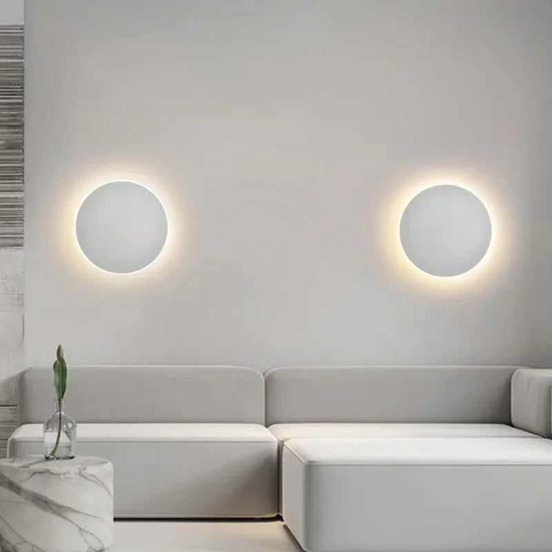 Modern Nordic Round Aluminum Minimalist LED Wall Light