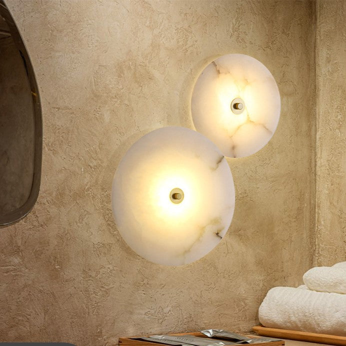 Modern Luxury Round Marble Alabaster Wall Light