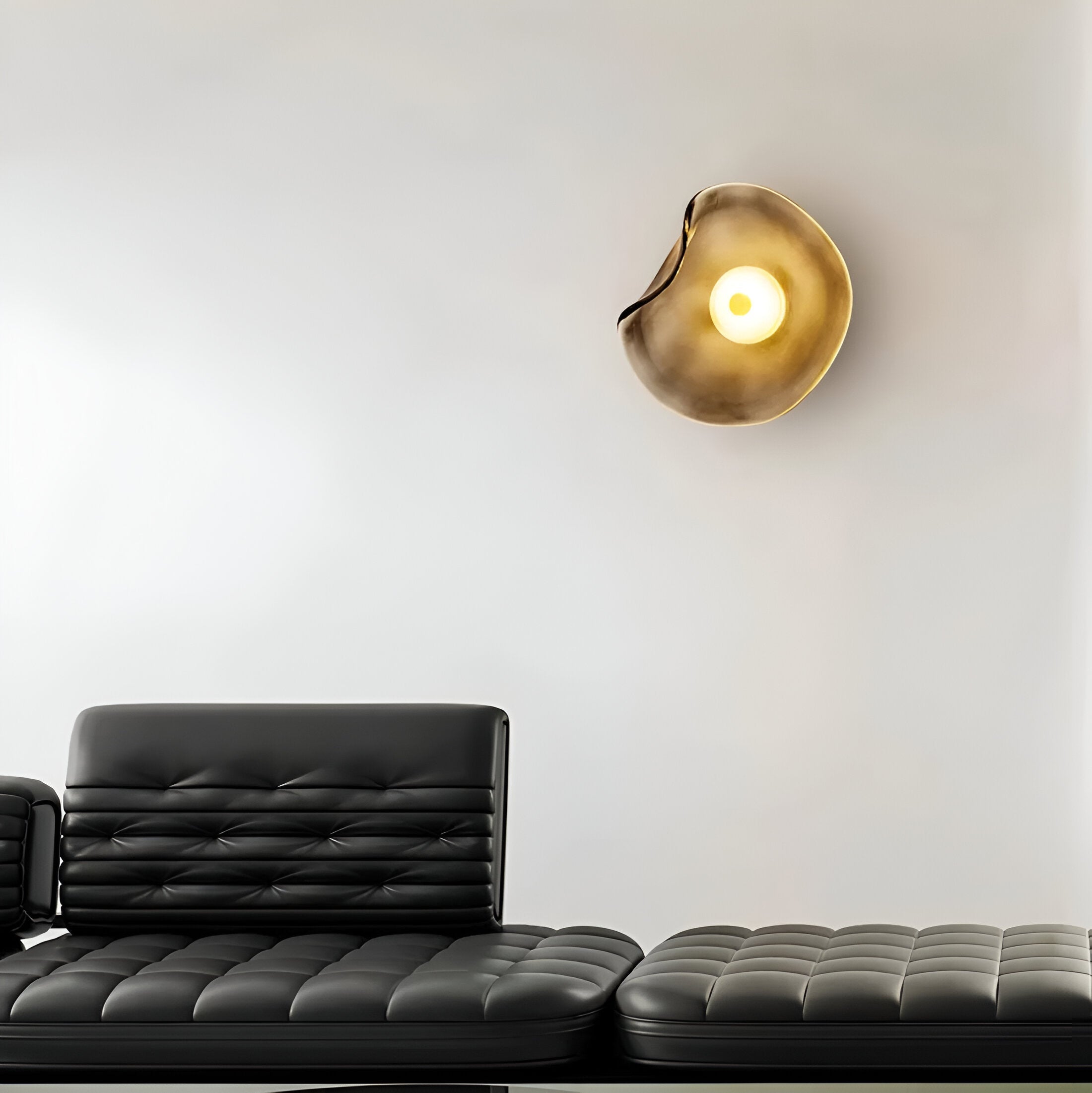 Nordic Curved Glass Japandi Style Glass LED Wall Light