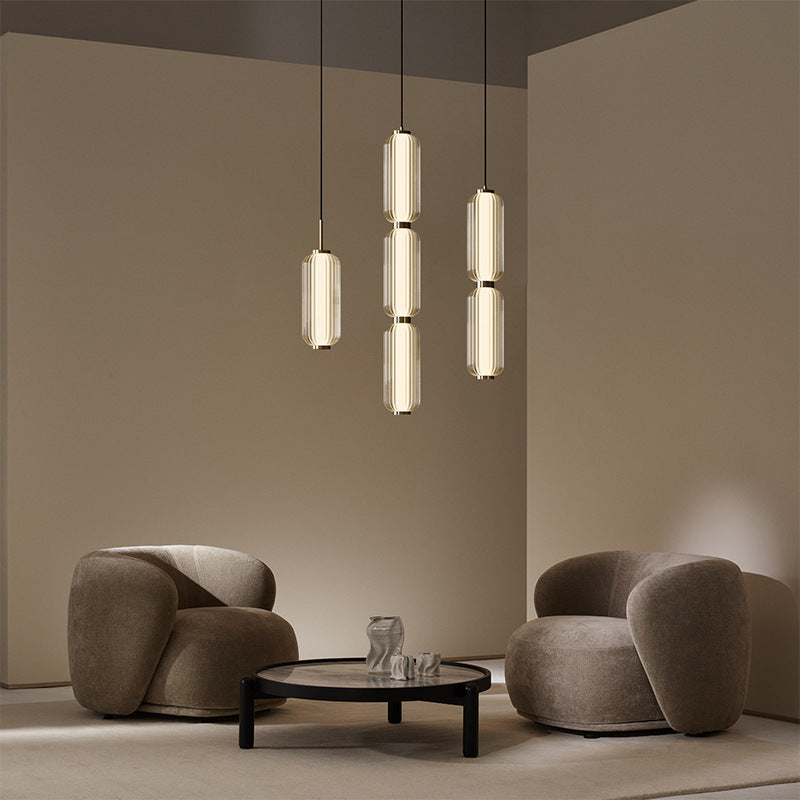 Elma Linear Striped Glass LED Pendant Light