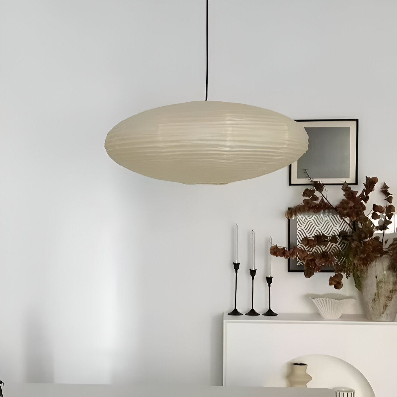 The Mist Shard Japandi Paper Pendant Light