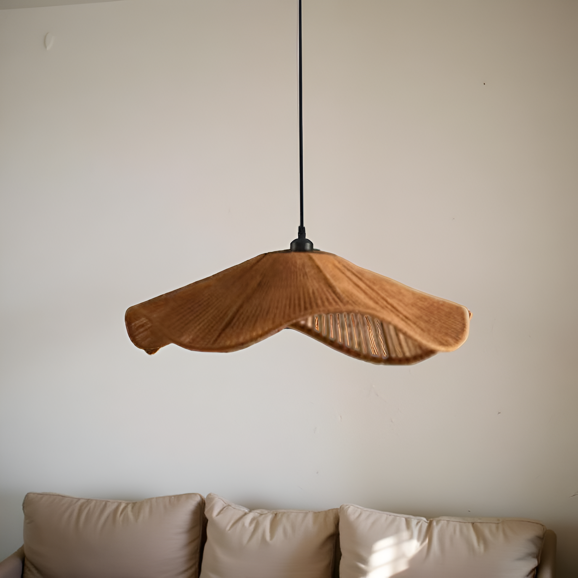 Cape Points Boho Natural Jute Fiber Pendant Light
