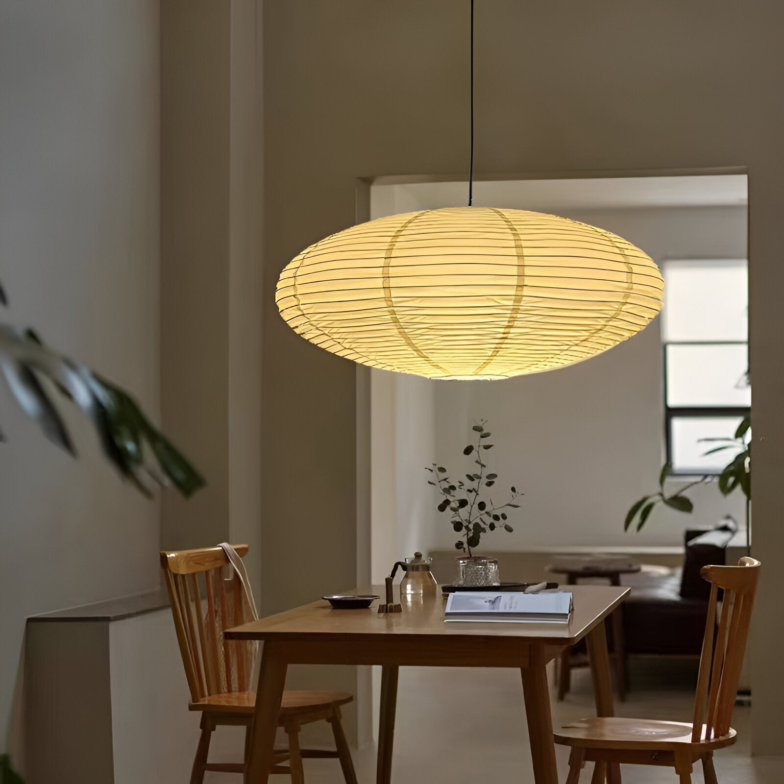 The Mist Shard Japandi Paper Pendant Light