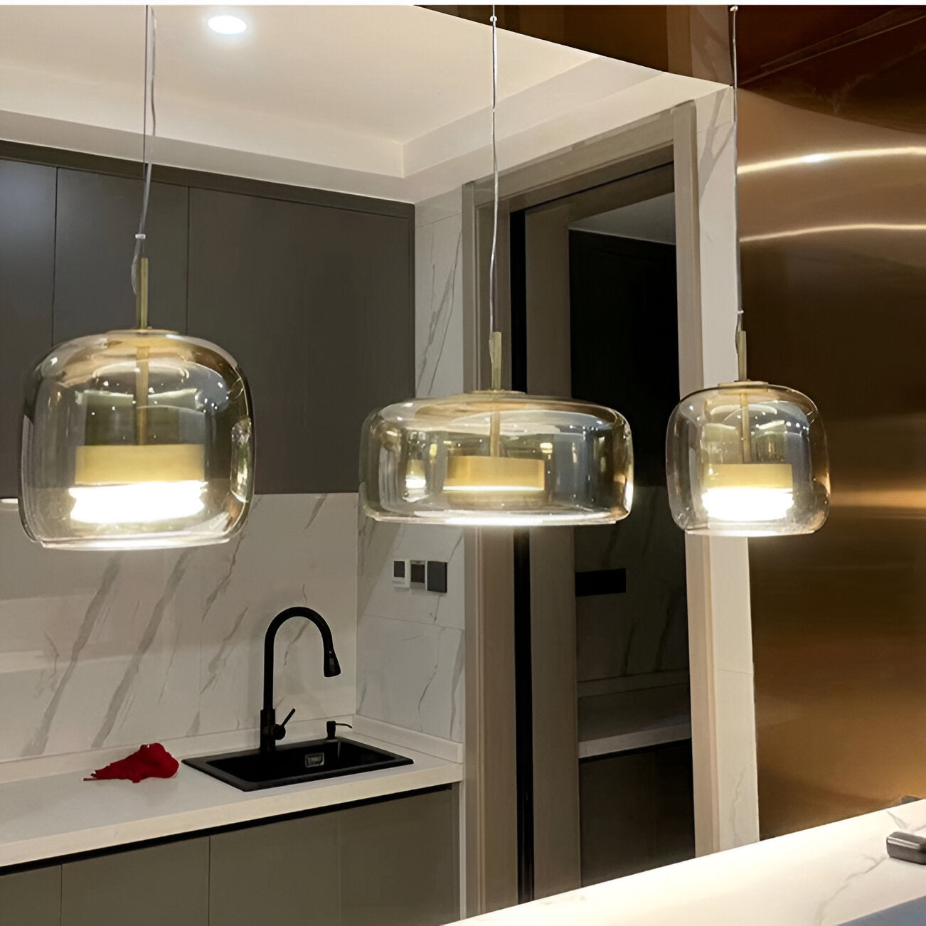 Retro Hailie Modern Glass LED Pendant Light