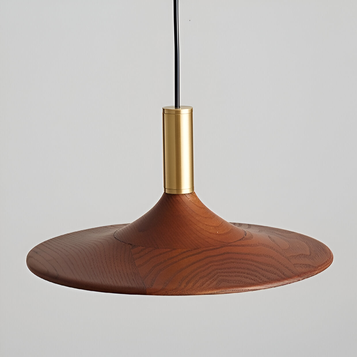 Nordic Style Walnut-Finish Iron Pendant Light