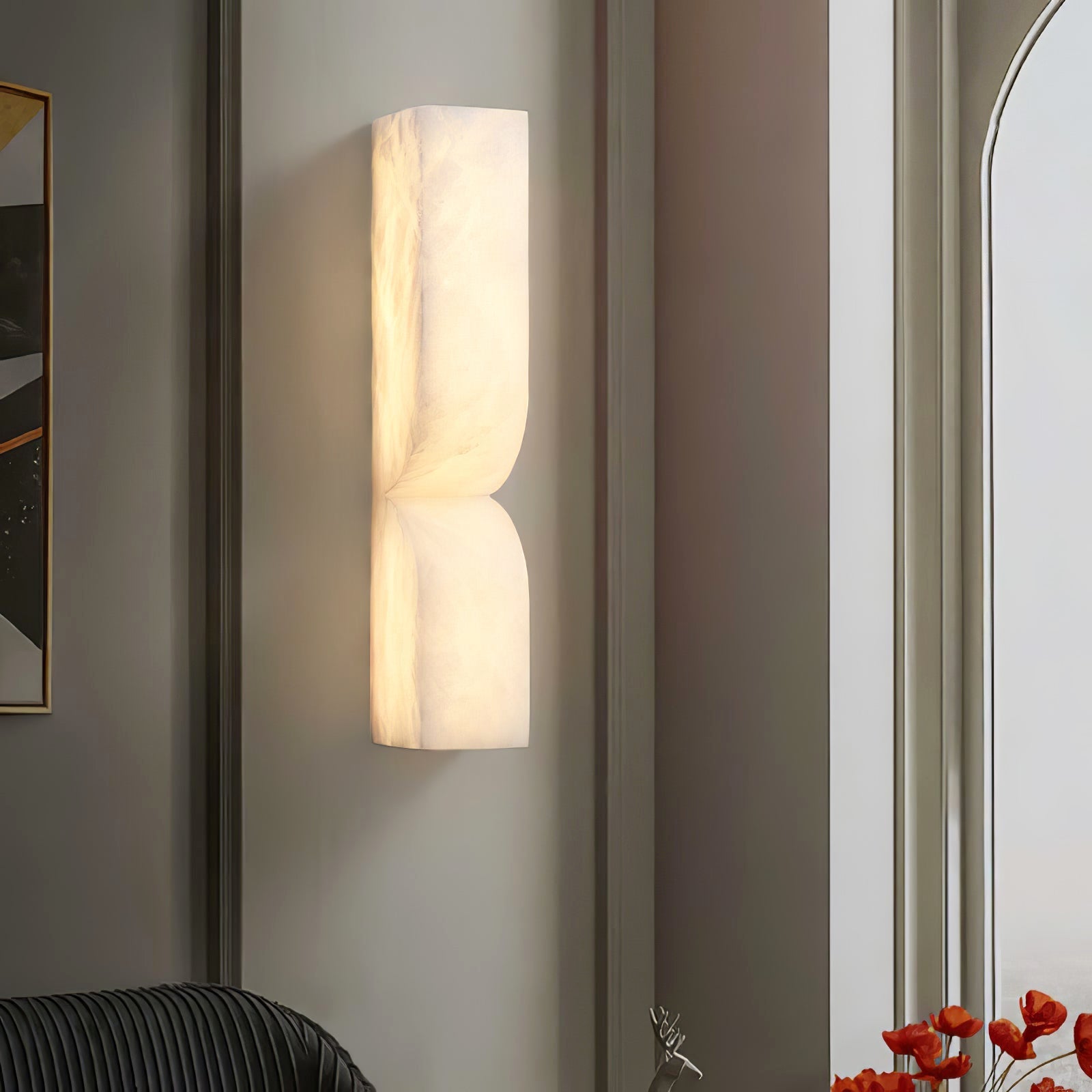 Modern Rectangular Alabaster Essence Wall Light