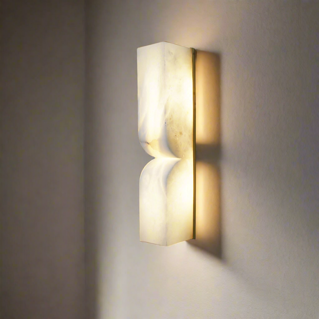 Modern Rectangular Alabaster Essence Wall Light