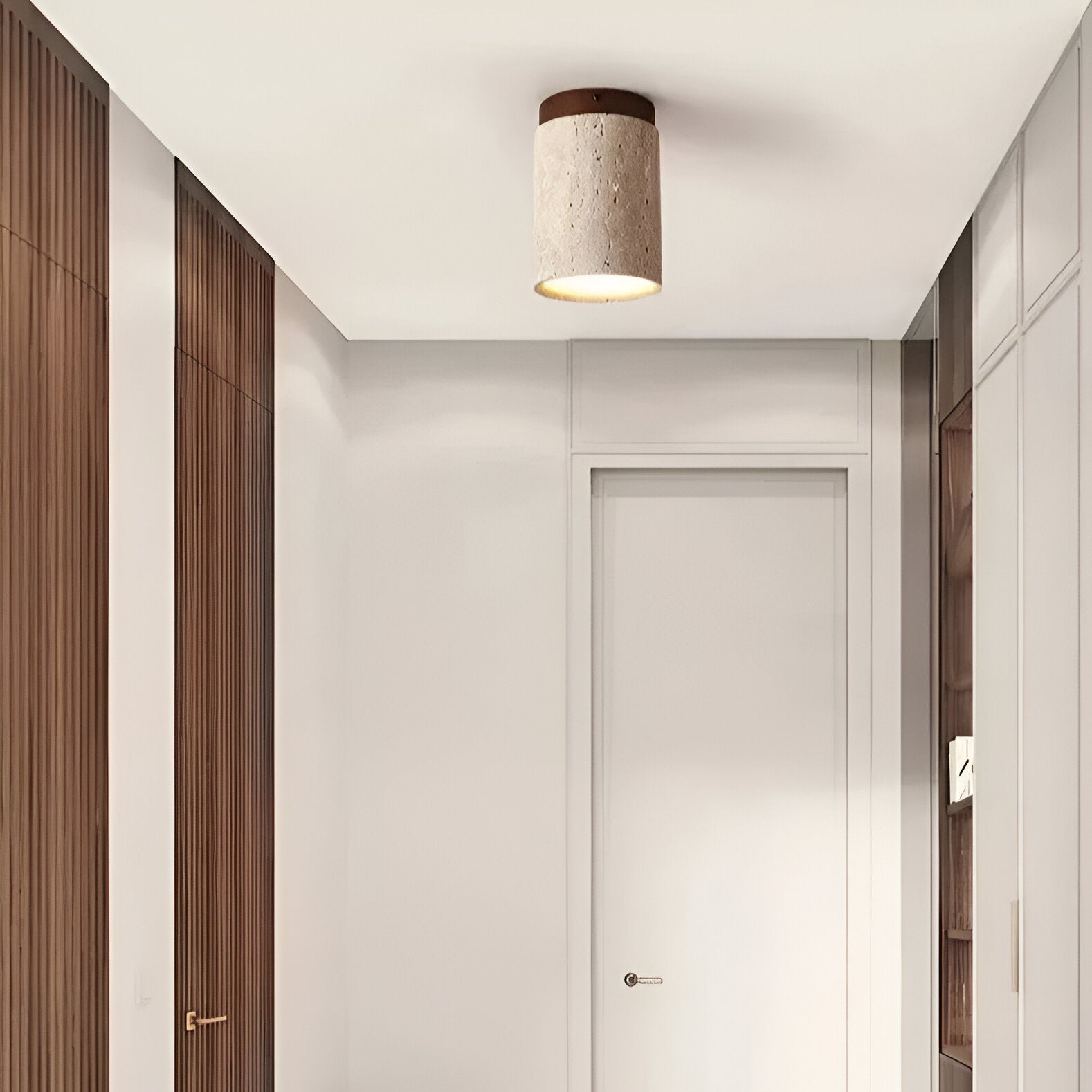Orin Retro Travertine Flush Mount Ceiling Light