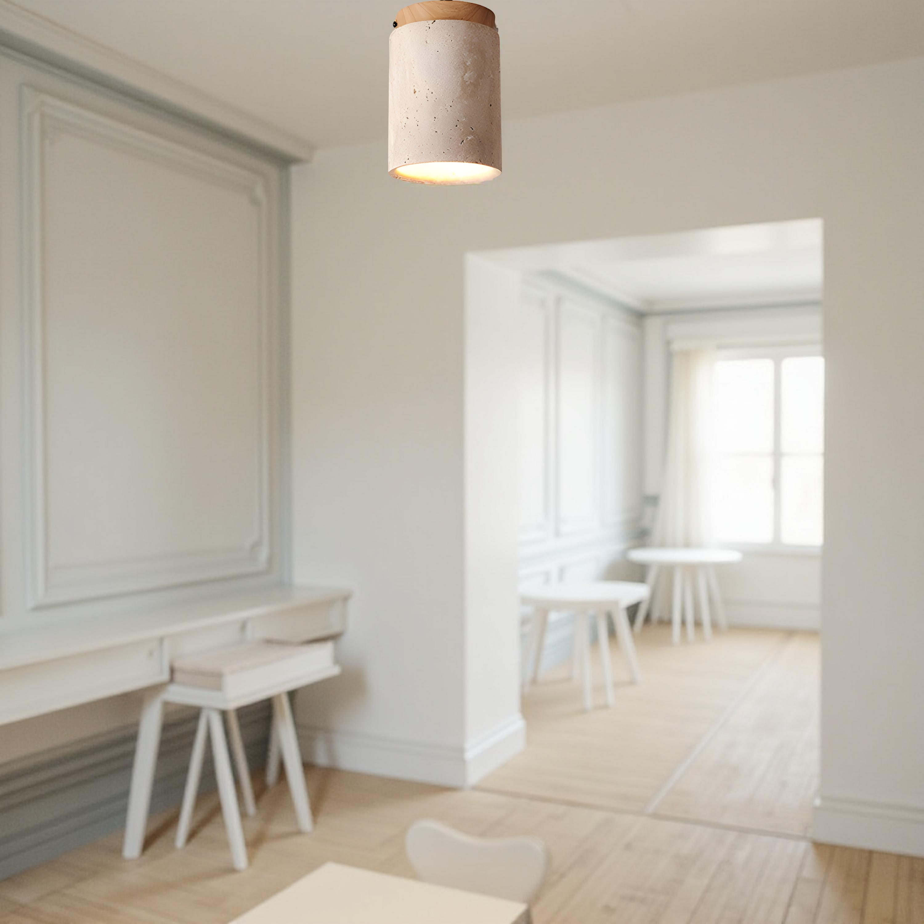 Orin Retro Travertine Flush Mount Ceiling Light