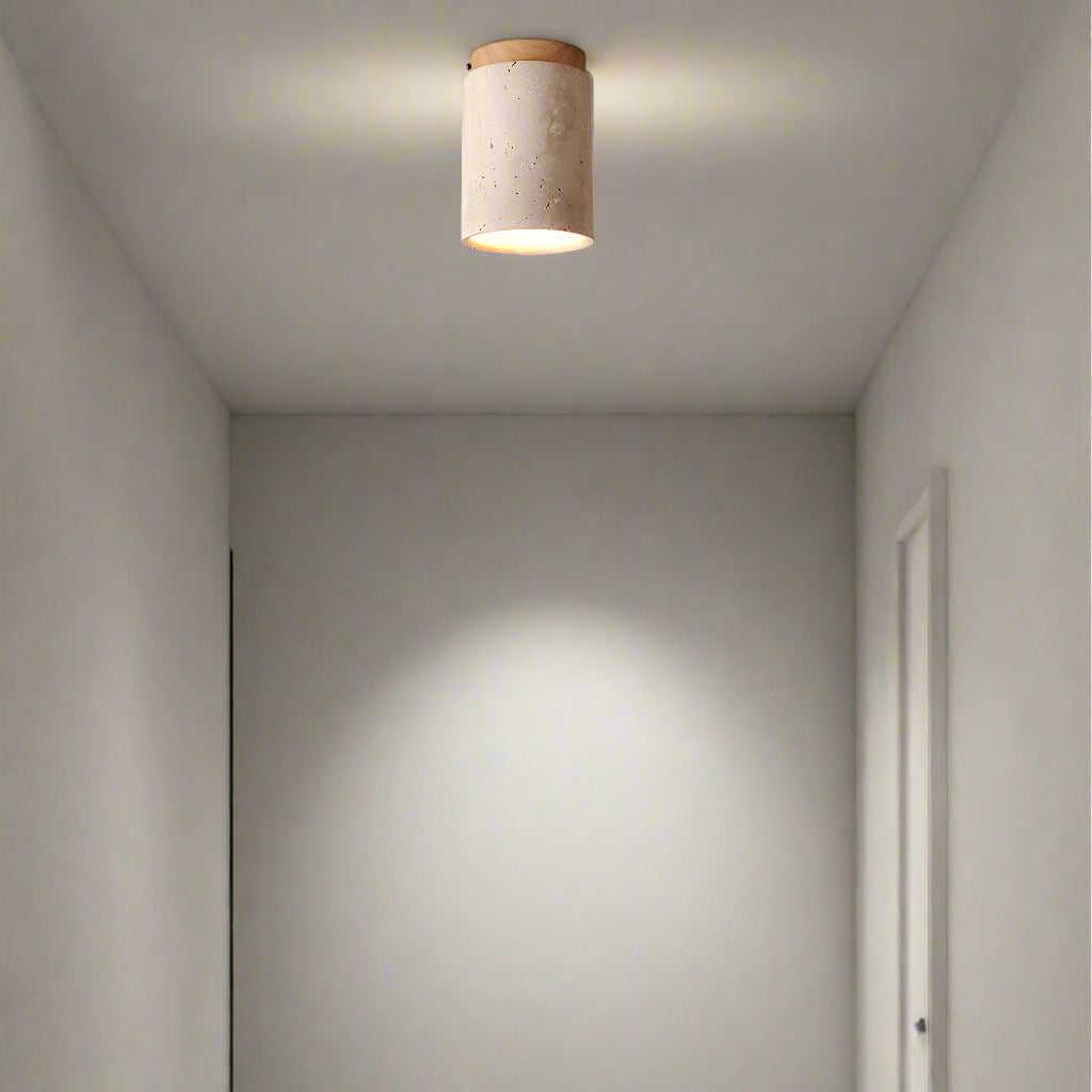 Orin Retro Travertine Flush Mount Ceiling Light