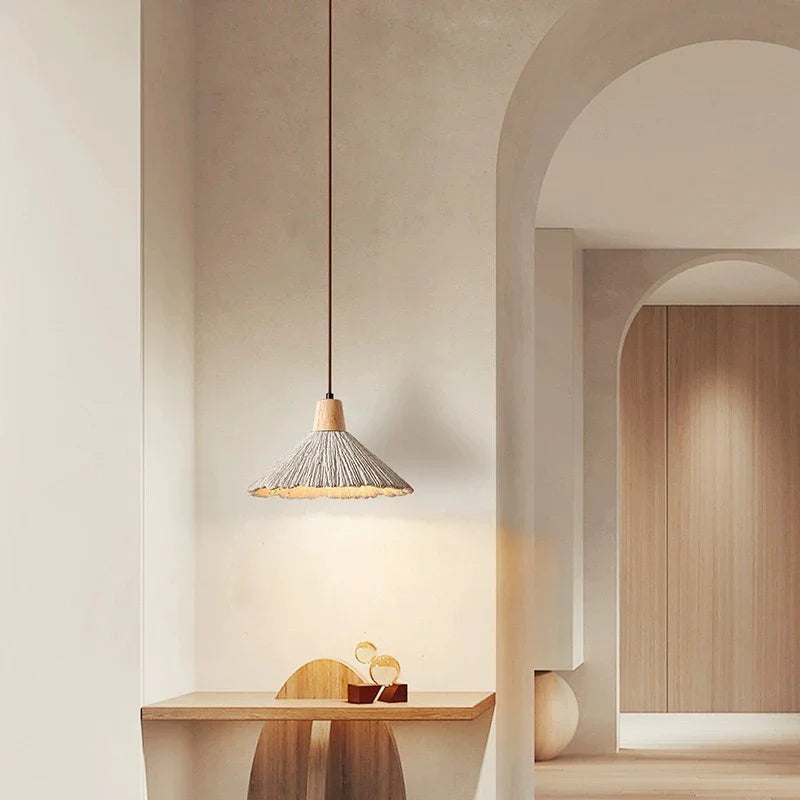 Cream Retro Wabi-Sabi LED Pendant Light