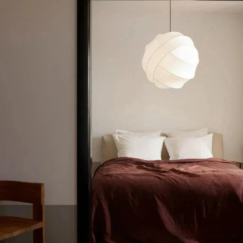Wabi Sabi Silk Ball Japandi Pendant Light