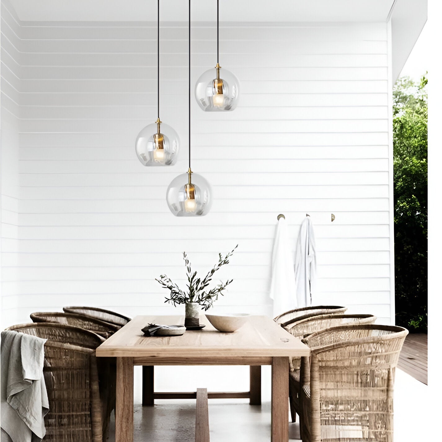 Retro Glass Globe Shape Pendant Light